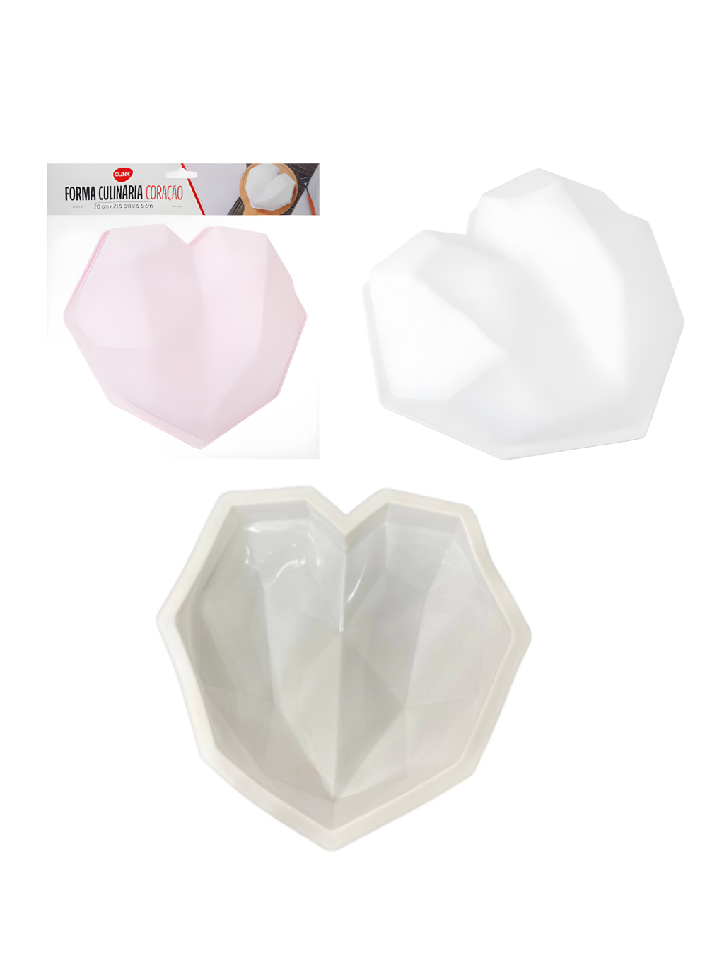 FORMA DE SILICONE CORAÇÃO BRANCO 7899850345989 / REF CK5666