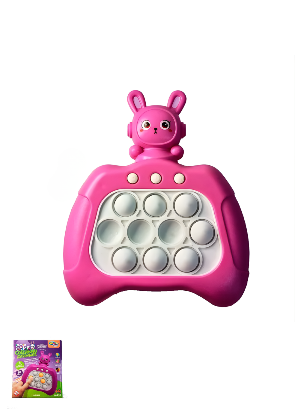 POP GAME C/ LUZ E SOM COELHINHO ASTRONAUTA 7899527117765 / REF 13945
