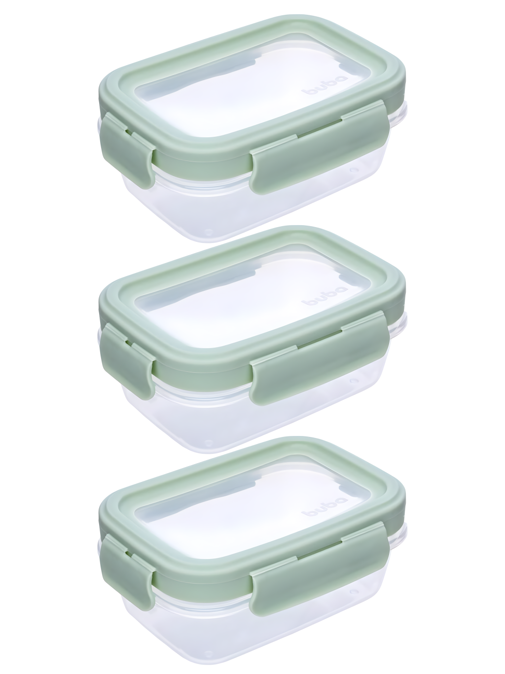 KIT C/3 POTINHOS HERMETICOS 100ML VERDE - BUBA 7908103780580 / REF 18058