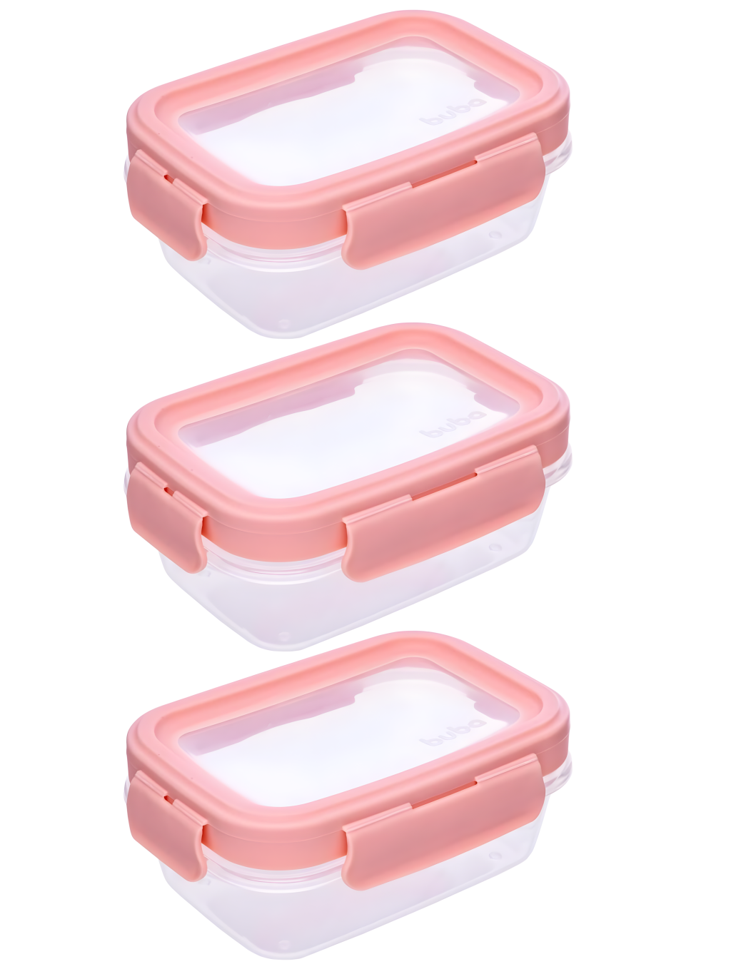 KIT 3 POTINHOS HERMETICOS ROSA BUBA 7908103780597 / REF 18059