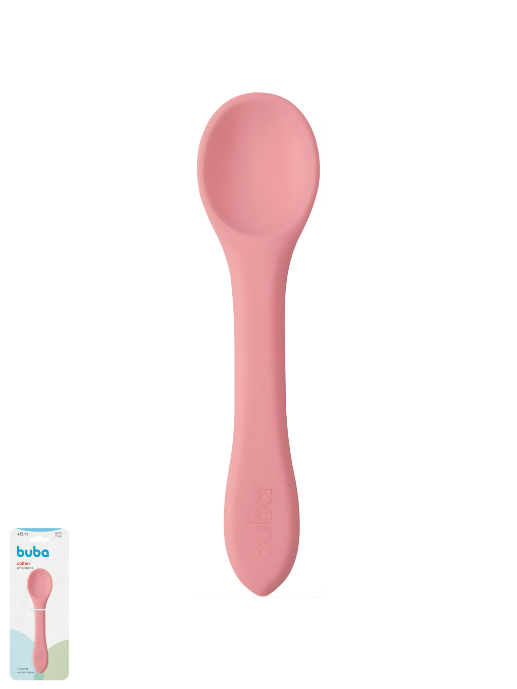 COLHER EM SILICONE ROSA BUBA 7908103756431 / REF 15643