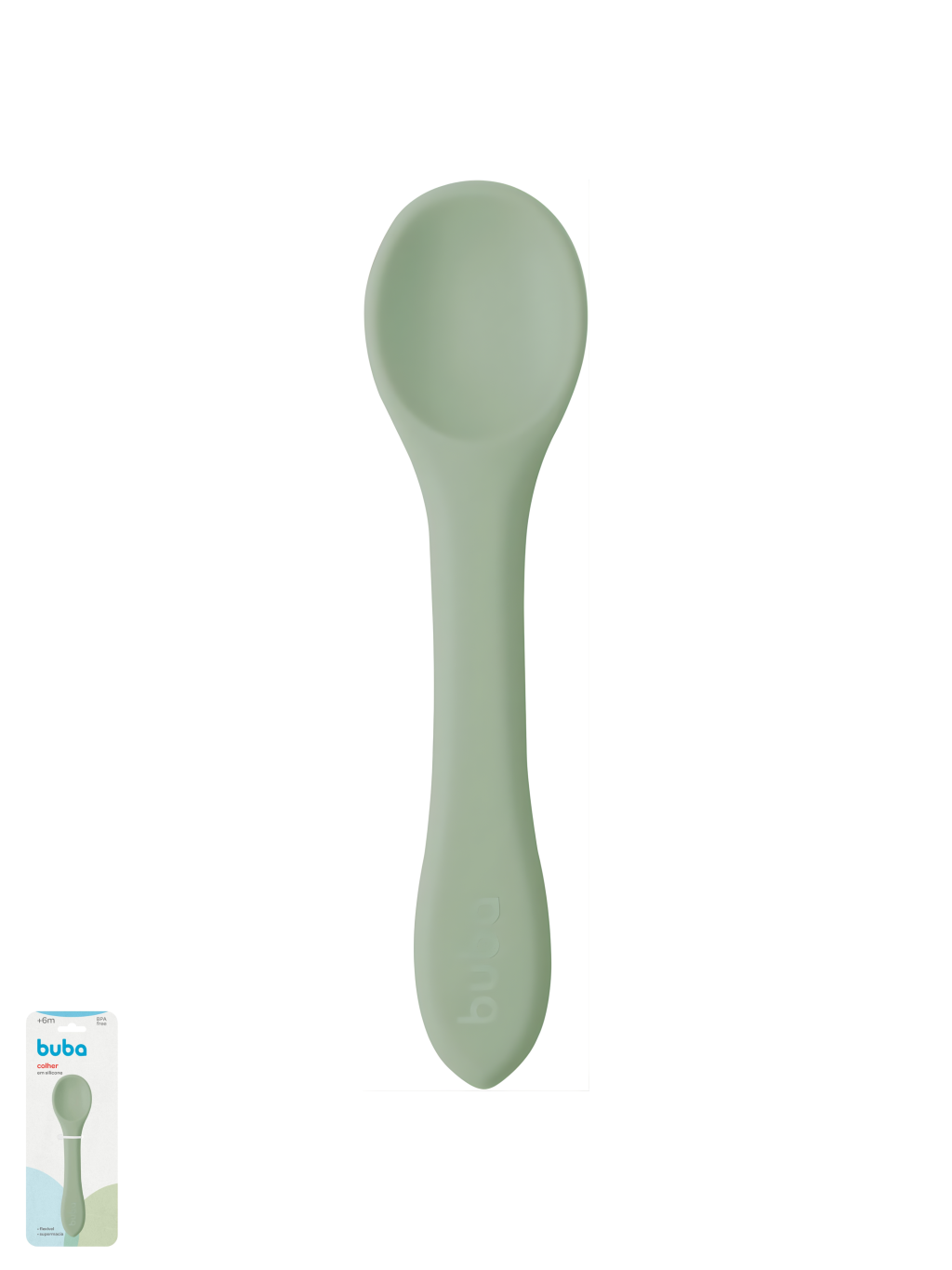 COLHER EM SILICONE VERDE BUBA 7908103756448 / REF 15644