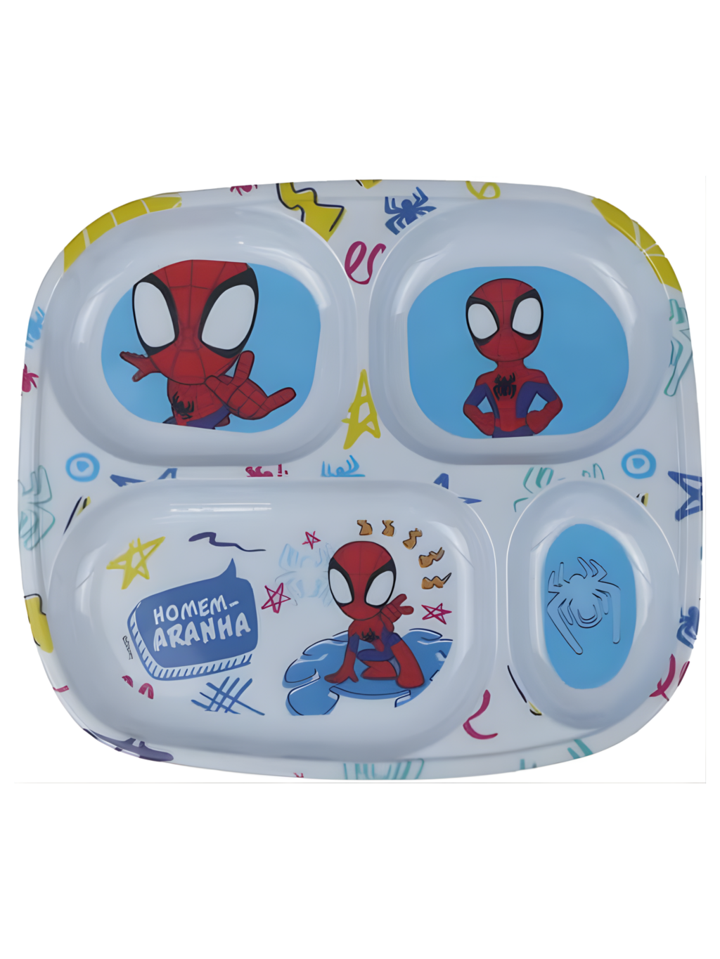PRATO DIVISOR MELAMINA 24,5CM HOMEM ARANHA 7908459387433 / REF 30181