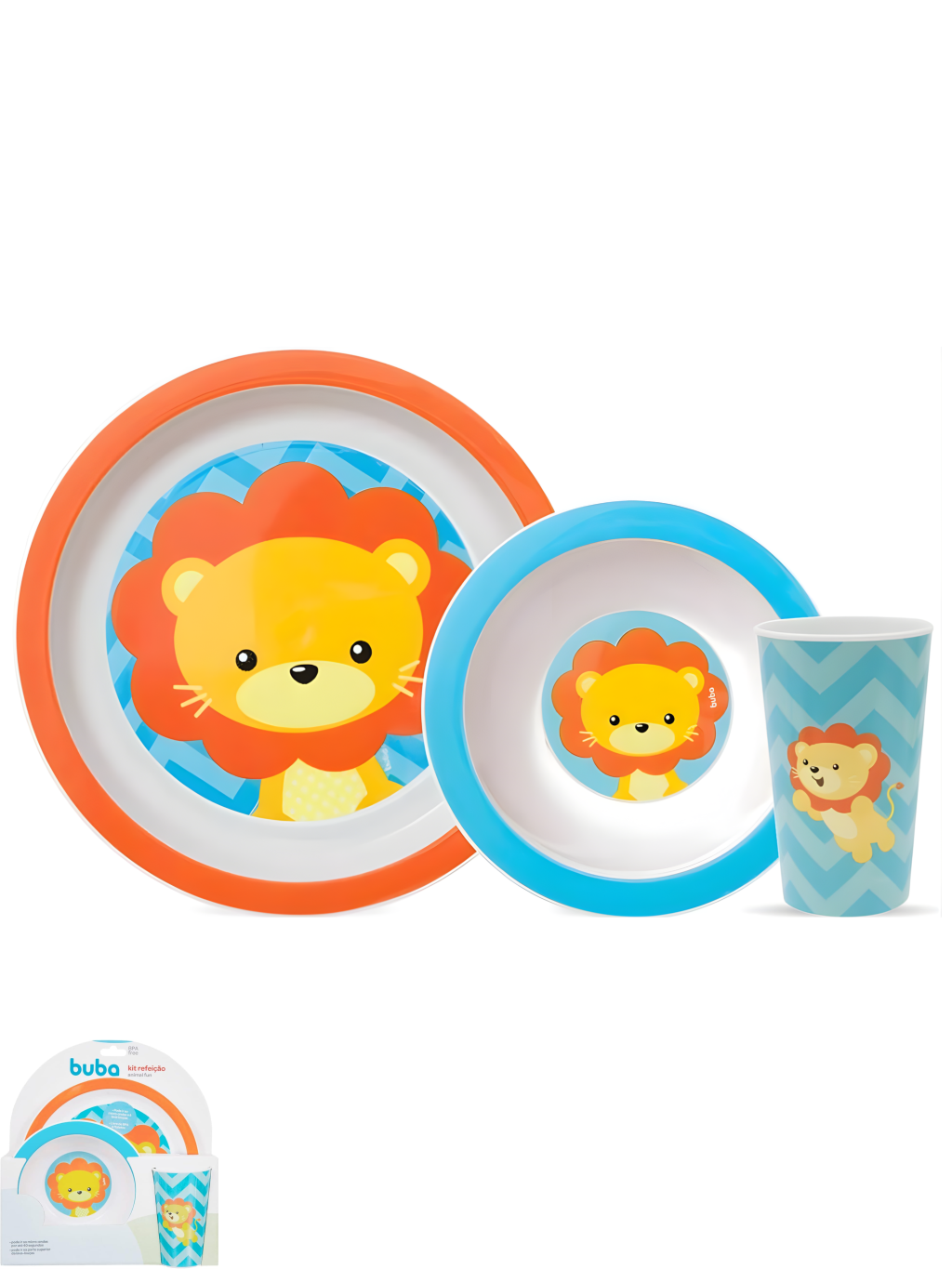 KIT REFEIÇÃO ANIMAL FUN LEÃO BUBA 7908103707341  / REF 10734
