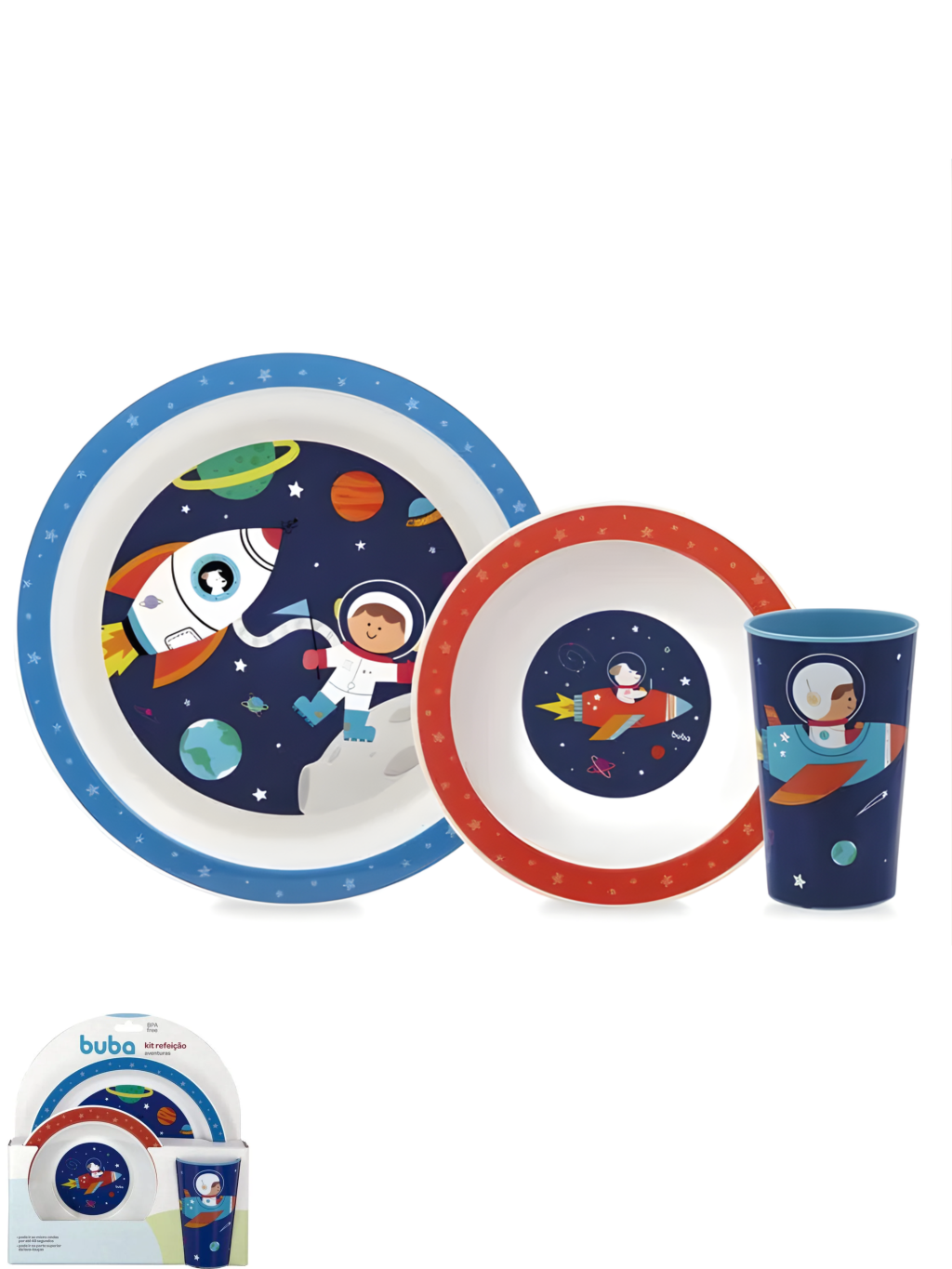 KIT REFEIÇÃO AVENTURAS ASTRONAUTA BUBA 7908103753744 / REF 15374