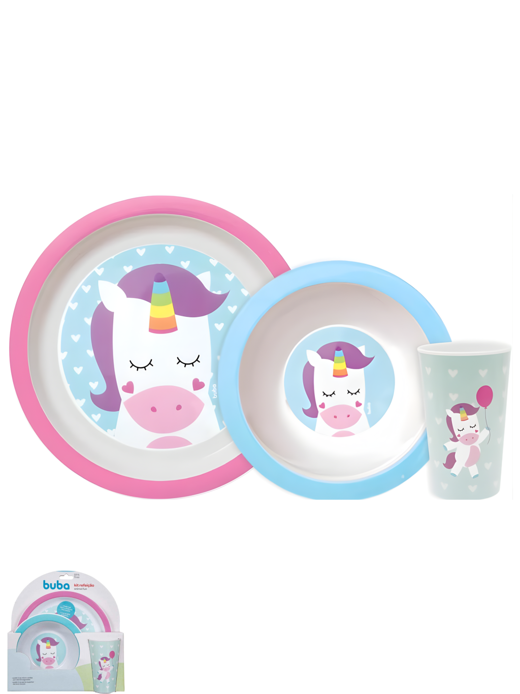 KIT REFEIÇÃO ANIMAL FUN UNICORNIO 7908103707372 / REF 10737