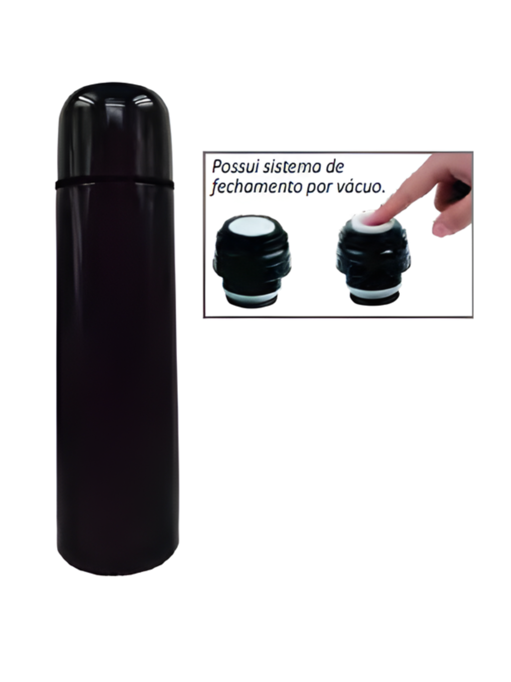 GARRAFA TERMICA DE INOX 500ML PRETO 7899790920611 / REF CA12301