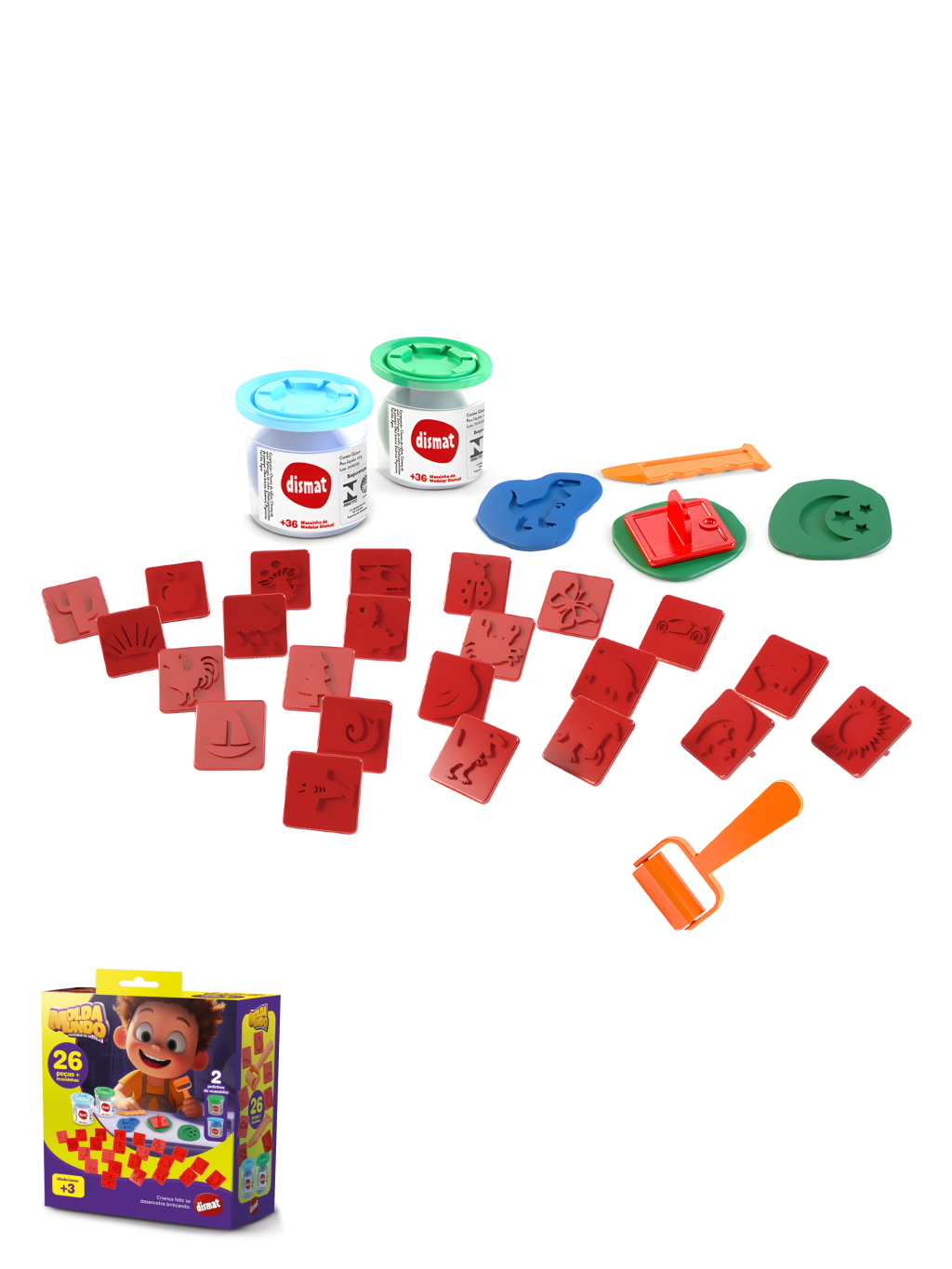MASSINHA E CARIMBO MOLDA MUNDO C/26 PCS 7896497504878 / REF 2788