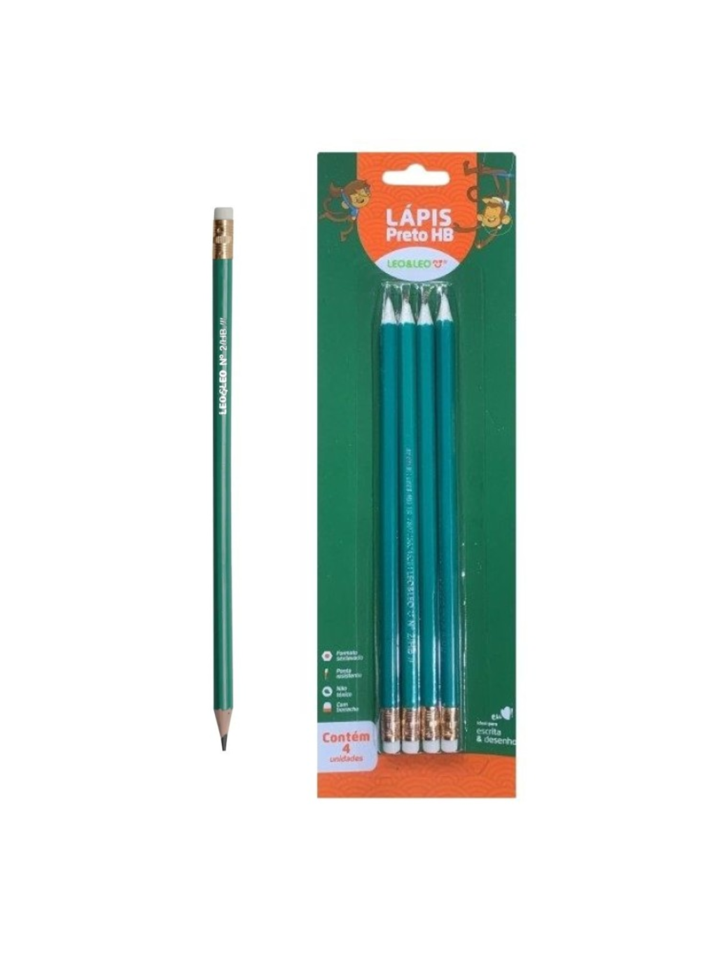 LAPIS GRAFITE HB RESINA C/4 UND LEO&LEO 7897256276517 / REF 72151