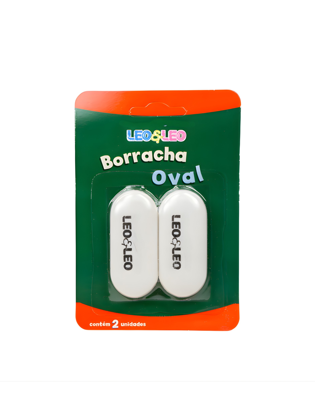 BORRACHA OVAL BRANCA BLISTER C/2 UND LEOLEO 7897256248484 / REF 4748