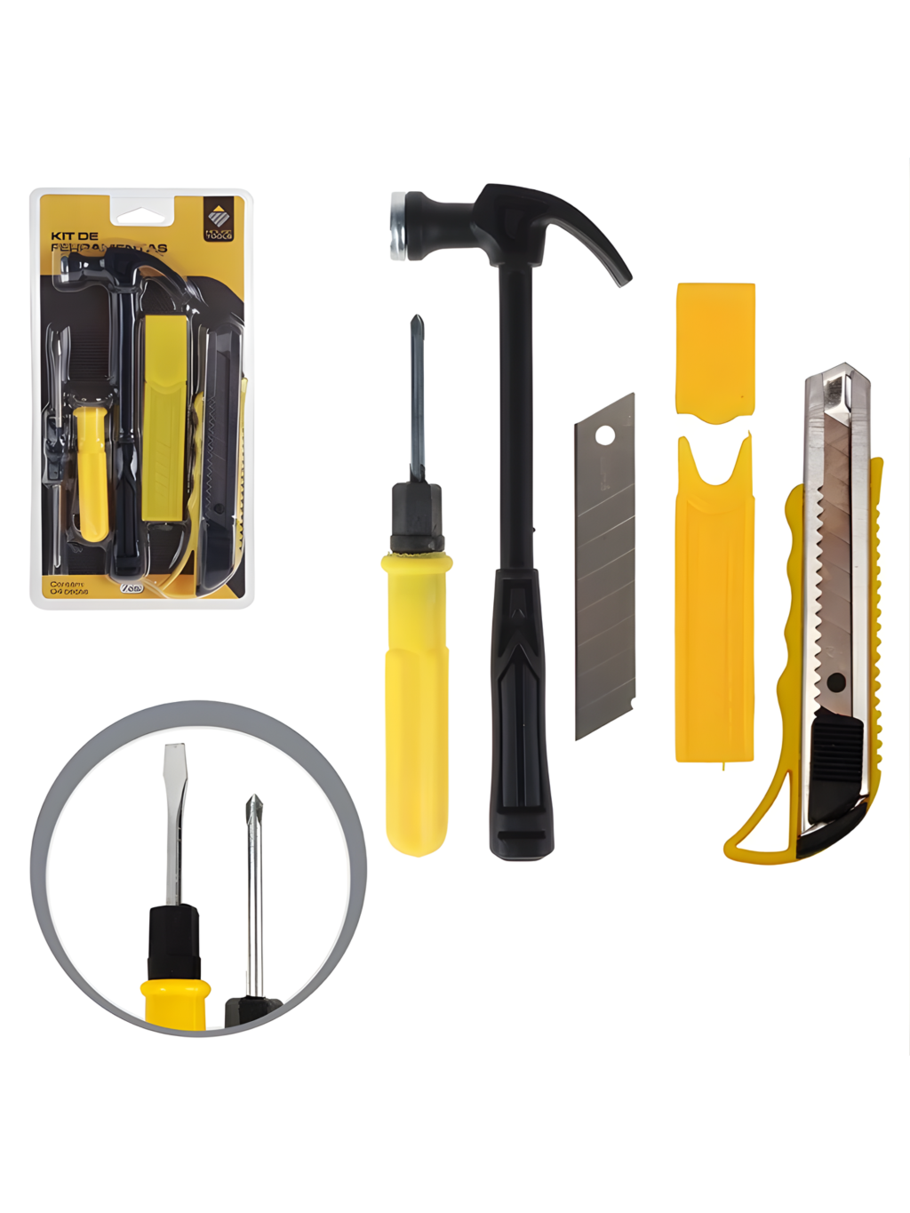 KIT FERRAMENTAS C/4 PCS C/MARTELO 7899658432676