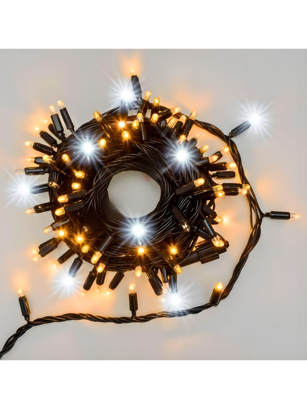 CORDÃO LUMINOSO STROBO 500 LEDS 4 FIXOS C/1 FLASH  BRANCO QUENTE 7908501019497 / REF NW1949