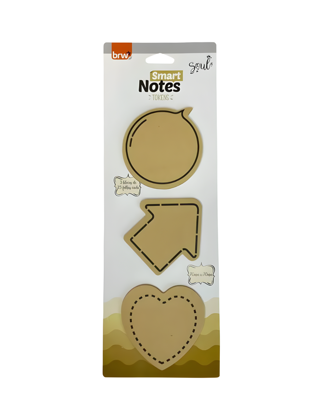 BLOCO SMART NOTES TOKENS 70X70MM BALÇO/SETA/CORAÇÃO 7898707142238 / REF 25FLS