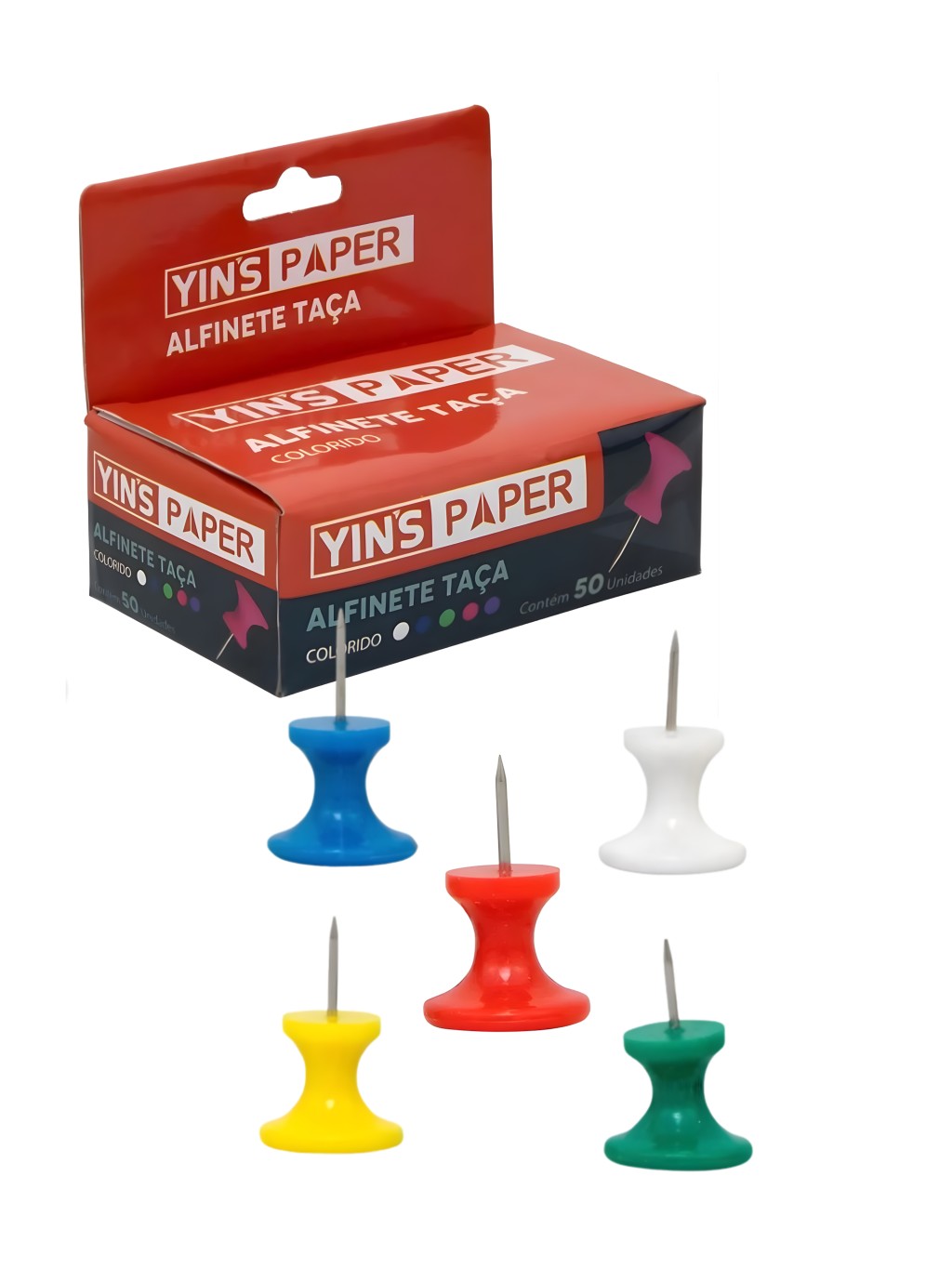 ALFINETE TAÇA COLORIDO CAIXA C/50 UND 7899806989632 / REF YP7127