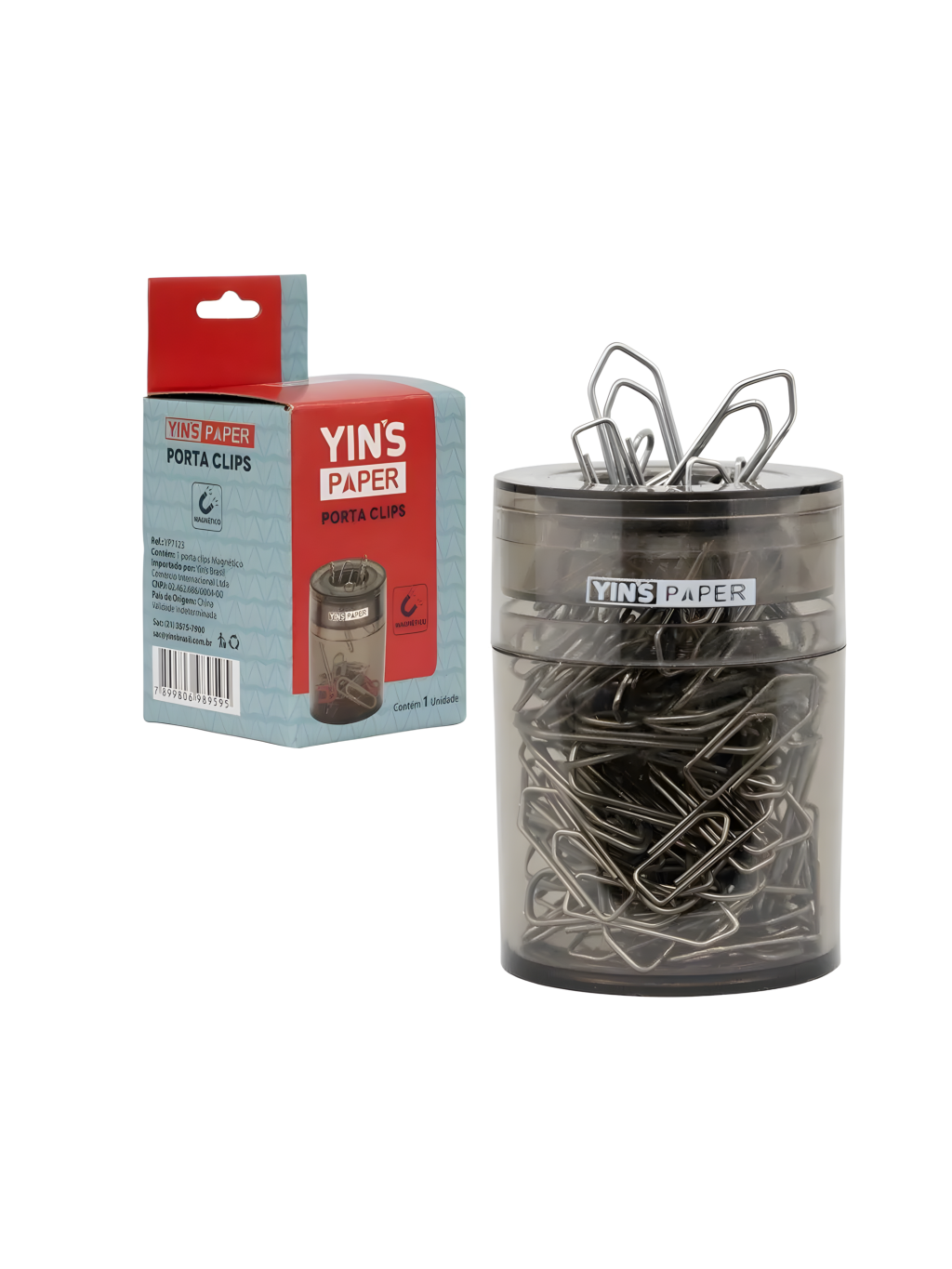 PORTA CLIPS MAGNETICO DE PLASTICO FUME TRANSPARENTE 7899806989595 / REF YP7123