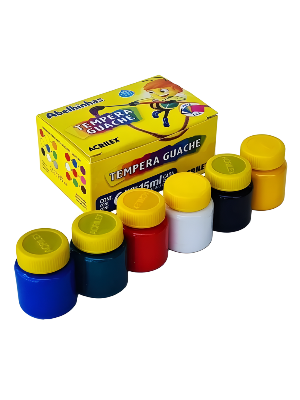 TEMPERA GUACHE 15/ML 6 CORES ACRILEX 7891153020310 / REF 02020