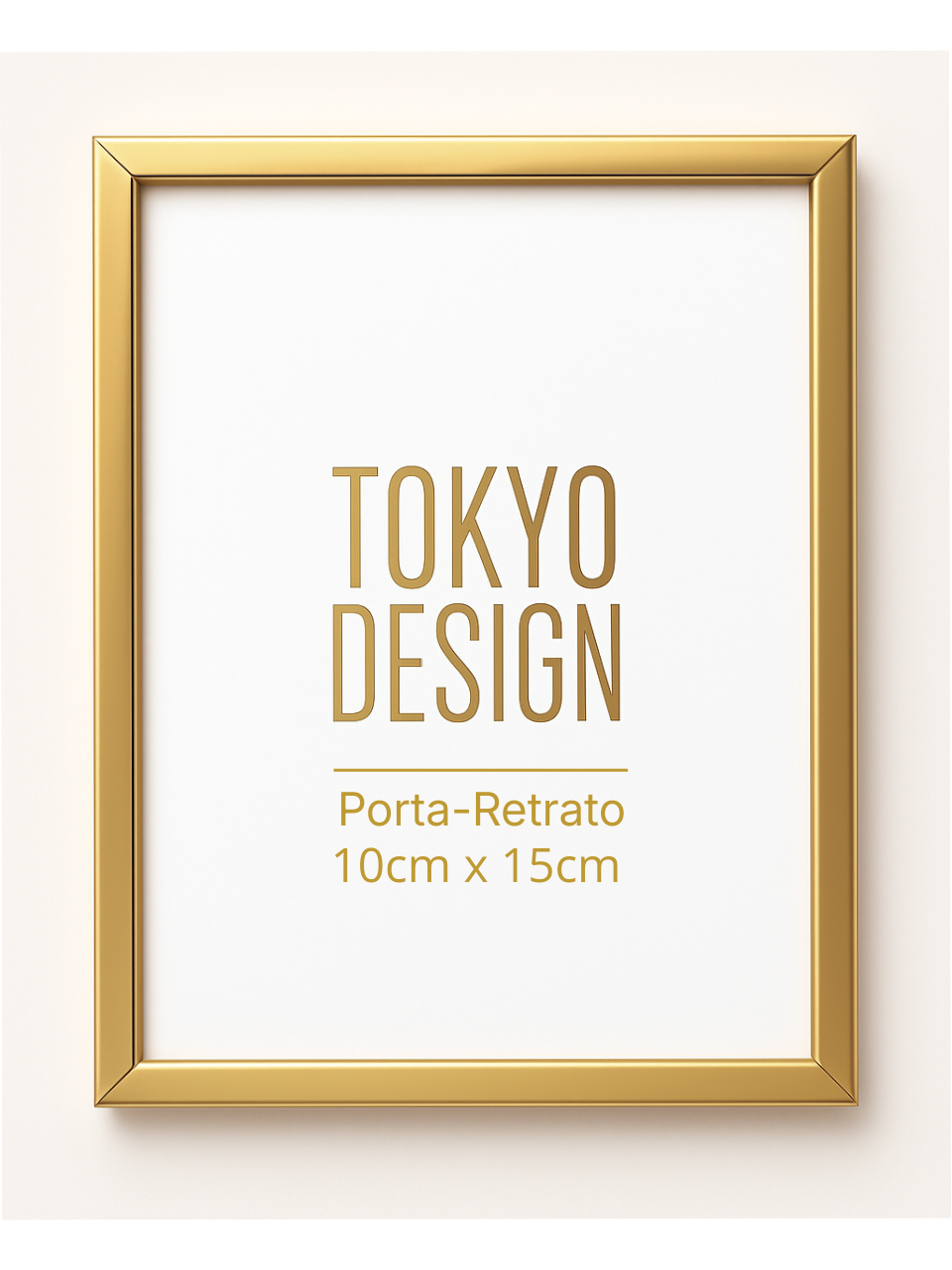 PORTA RETRATO DE METAL (FERRO) DOURADO 10CM X 15CM 7899183962846 / REF FOTM0007
