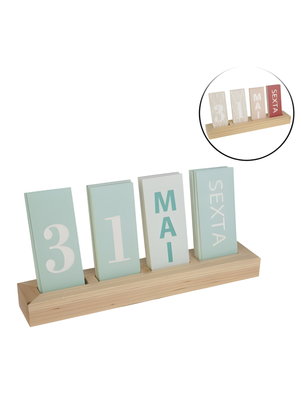 CALENDARIO DE MESA DE MADEIRA E PAPEL 7908148515994 / REF 1599