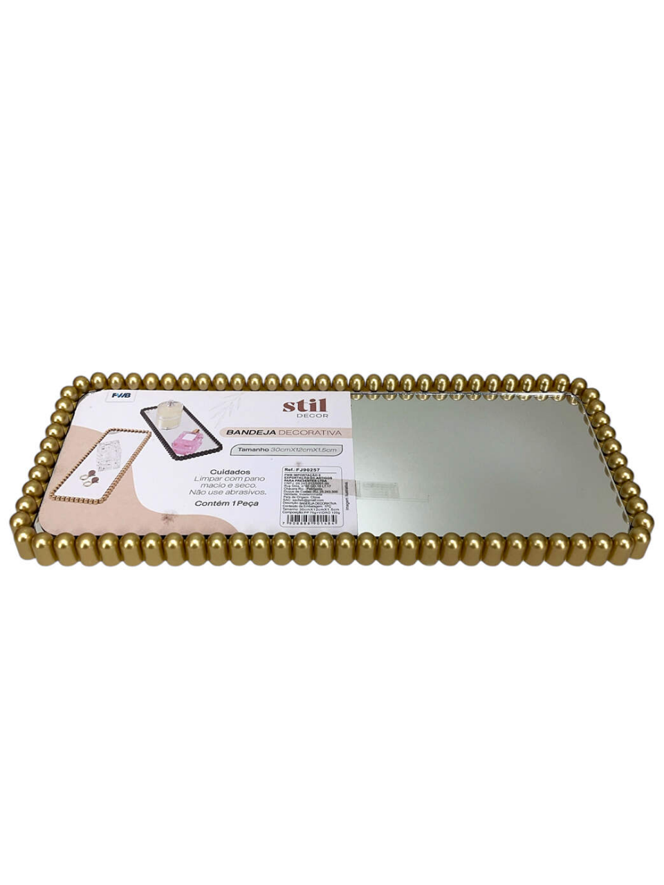 BANDEJA DECORATIVA DE VIDRO 7908888901484 / REF FJ90257