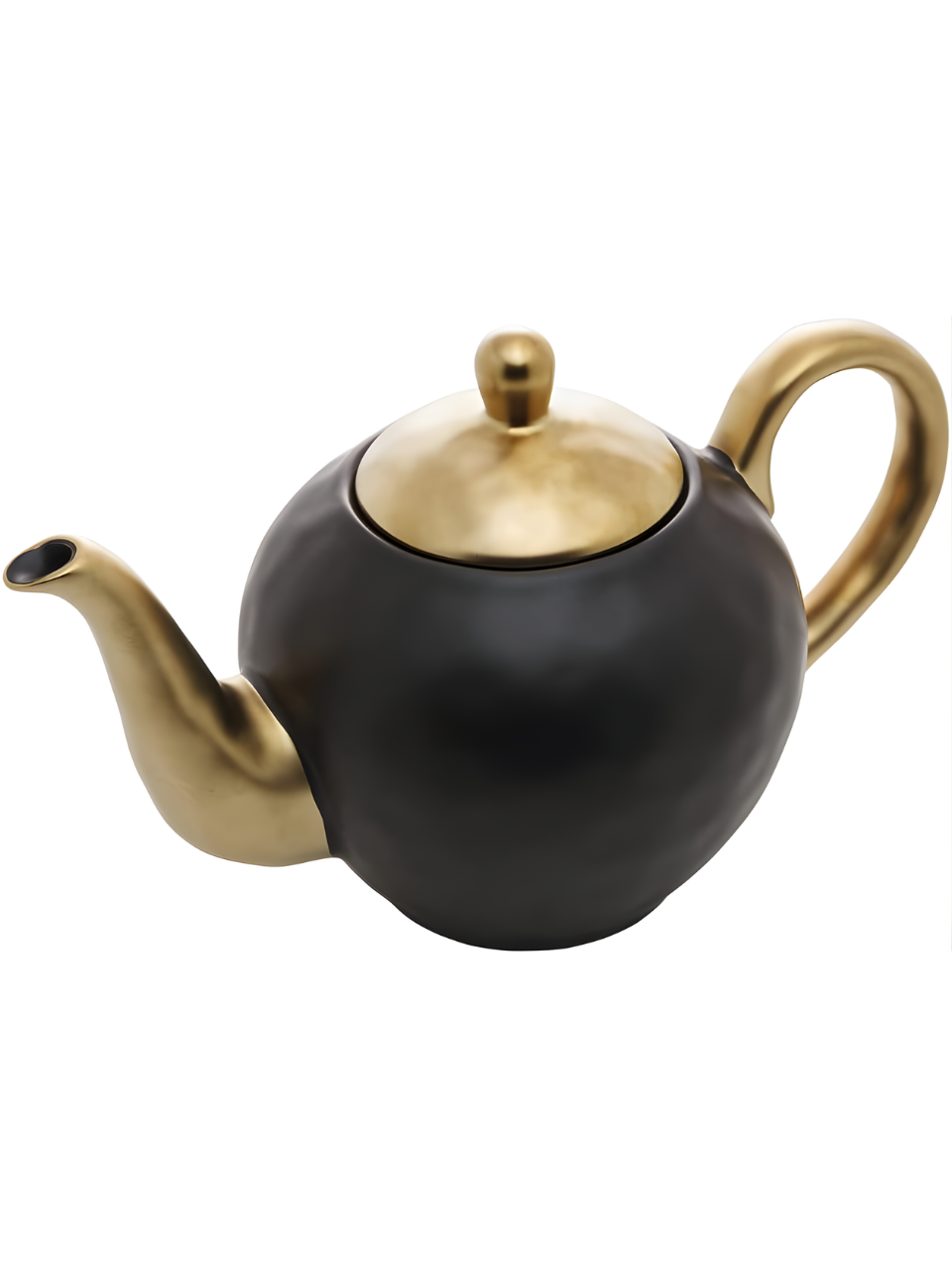 BULE DE CHÁ DE PORCELANA DUBAI PRETO E DOURADO 1L WOLLF 65576 