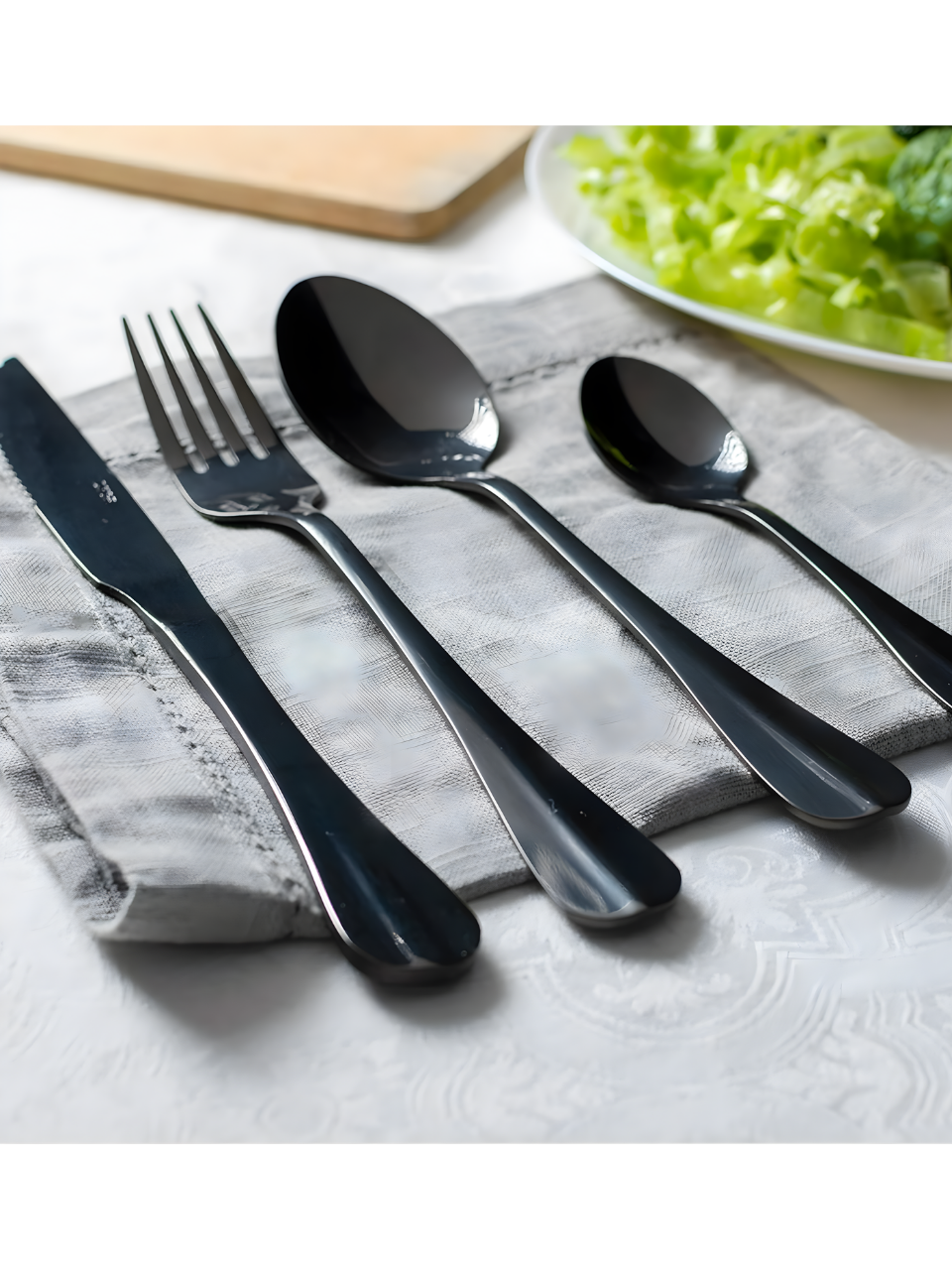 FAQUEIRO C/24 PEÇAS DE AÇO INOX POSITANO PRETO 7899768078511 / REF 67753