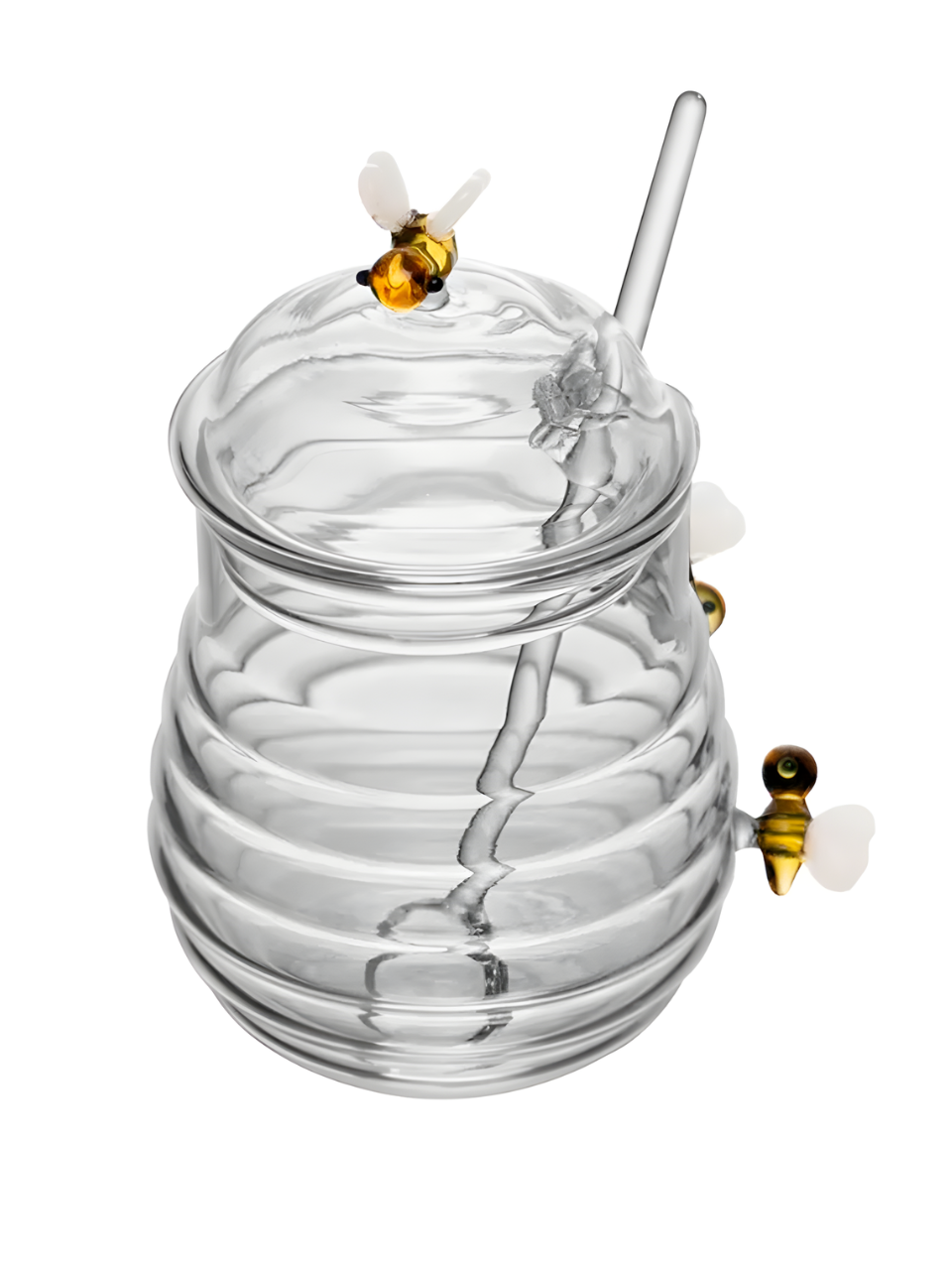 AÇUCAREIRO DE VIDRO C/COLHER E TAMPA LOVELY BEE 500ML 7908122208423
