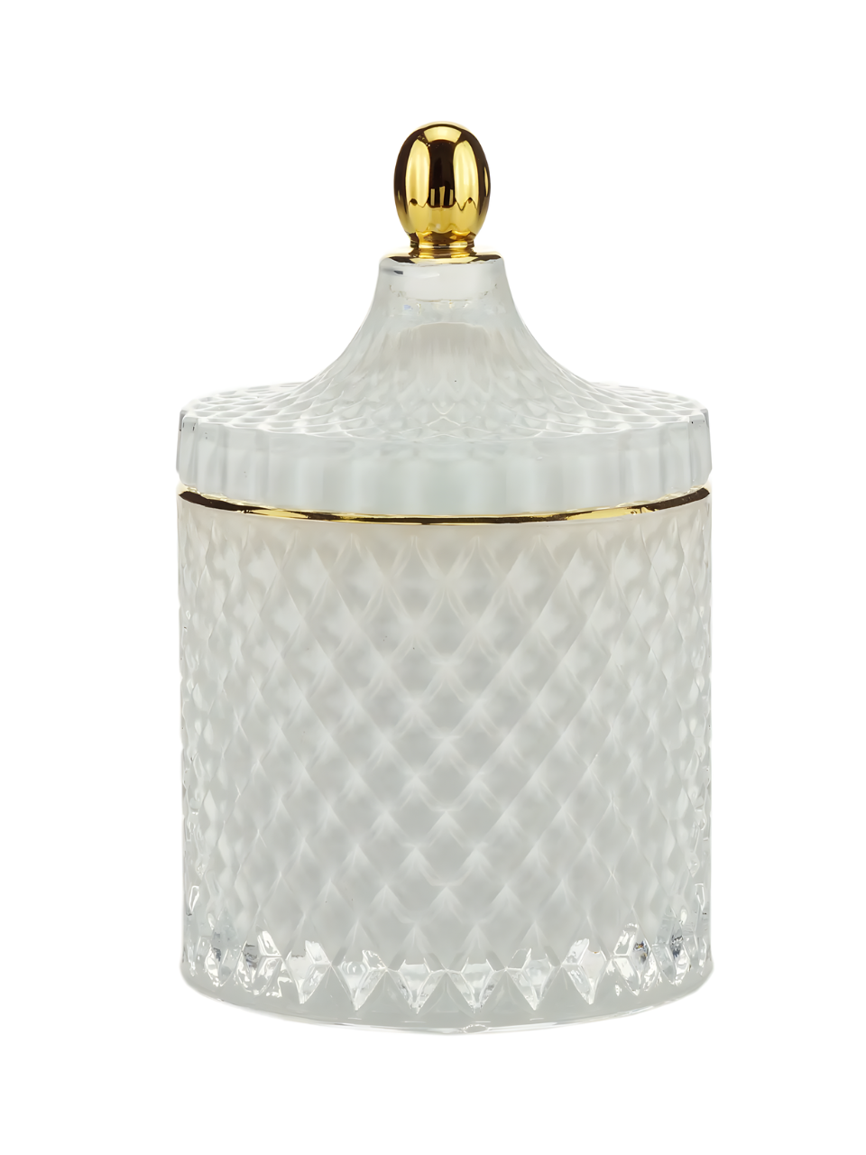 POTICHE DECORATIVO DE VIDRO BRANCO WOLFF 65613