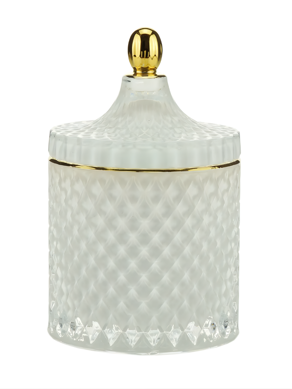 POTICHE DECORATIVO DE VIDRO BRANCO WOLFF 65614