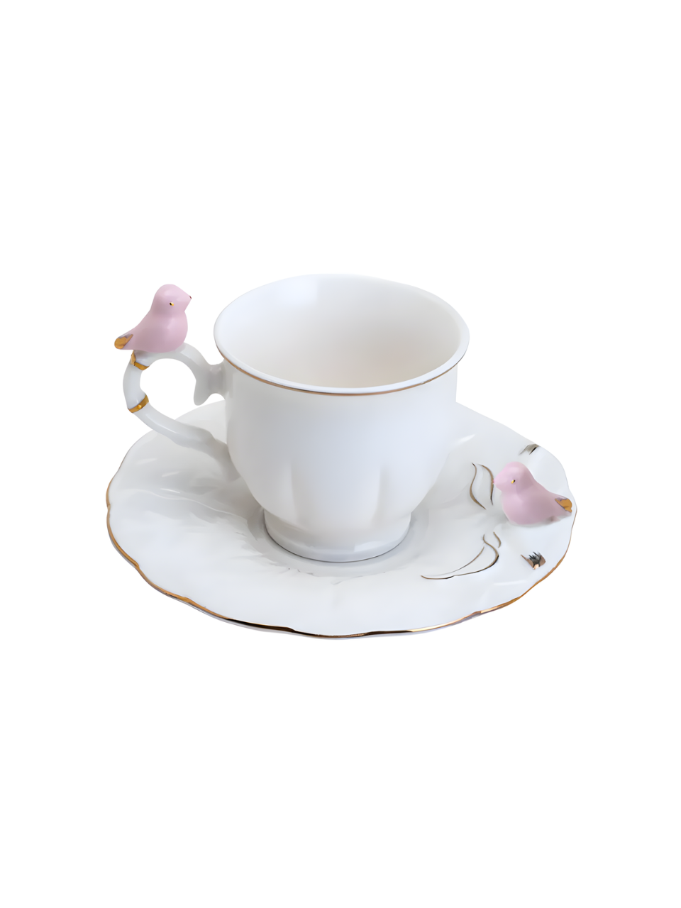 XICARA DE CAFÉ PORCELANA BIRDS ROUND PLATE 100ML 65562 