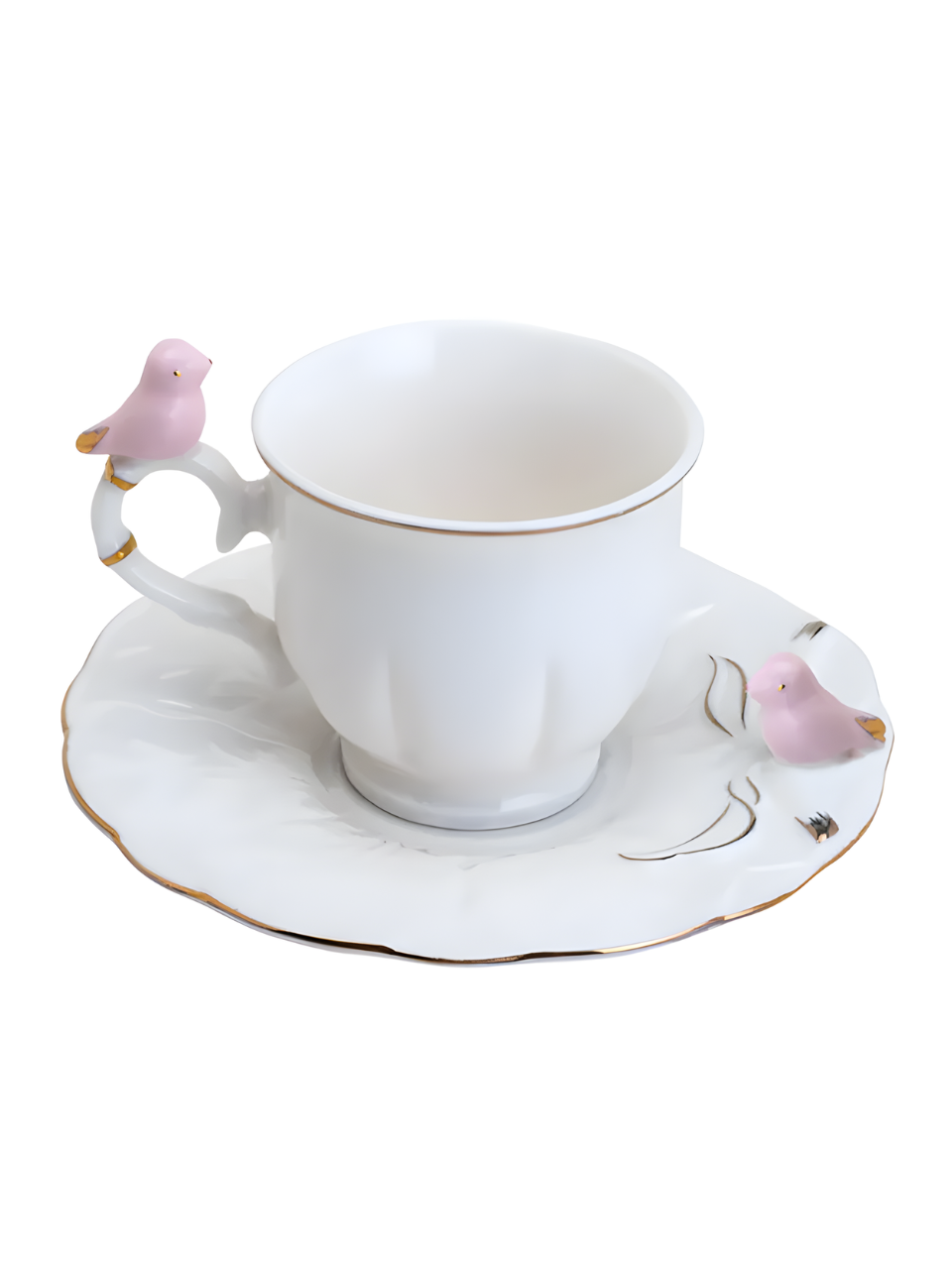 XICARA PARA CHÁ PORCELANA BIRDS 200ML WOLFF 65595 