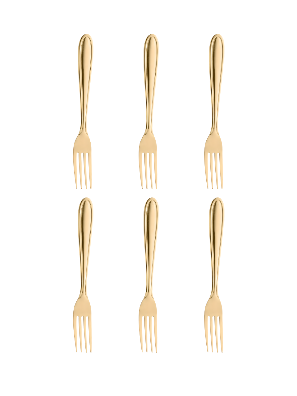 CONJUNTO 6 GARFOS P/ SOBREMESA GASTRO DOURADO AÇO INOX 7908122221934