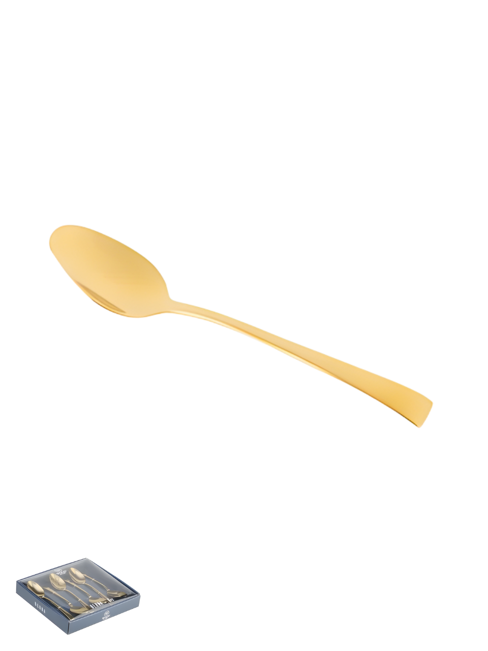CONJUNTO 6 COLHERES AÇO INOX P/CHA BERNA DOURADO WOLFF 7895730715231