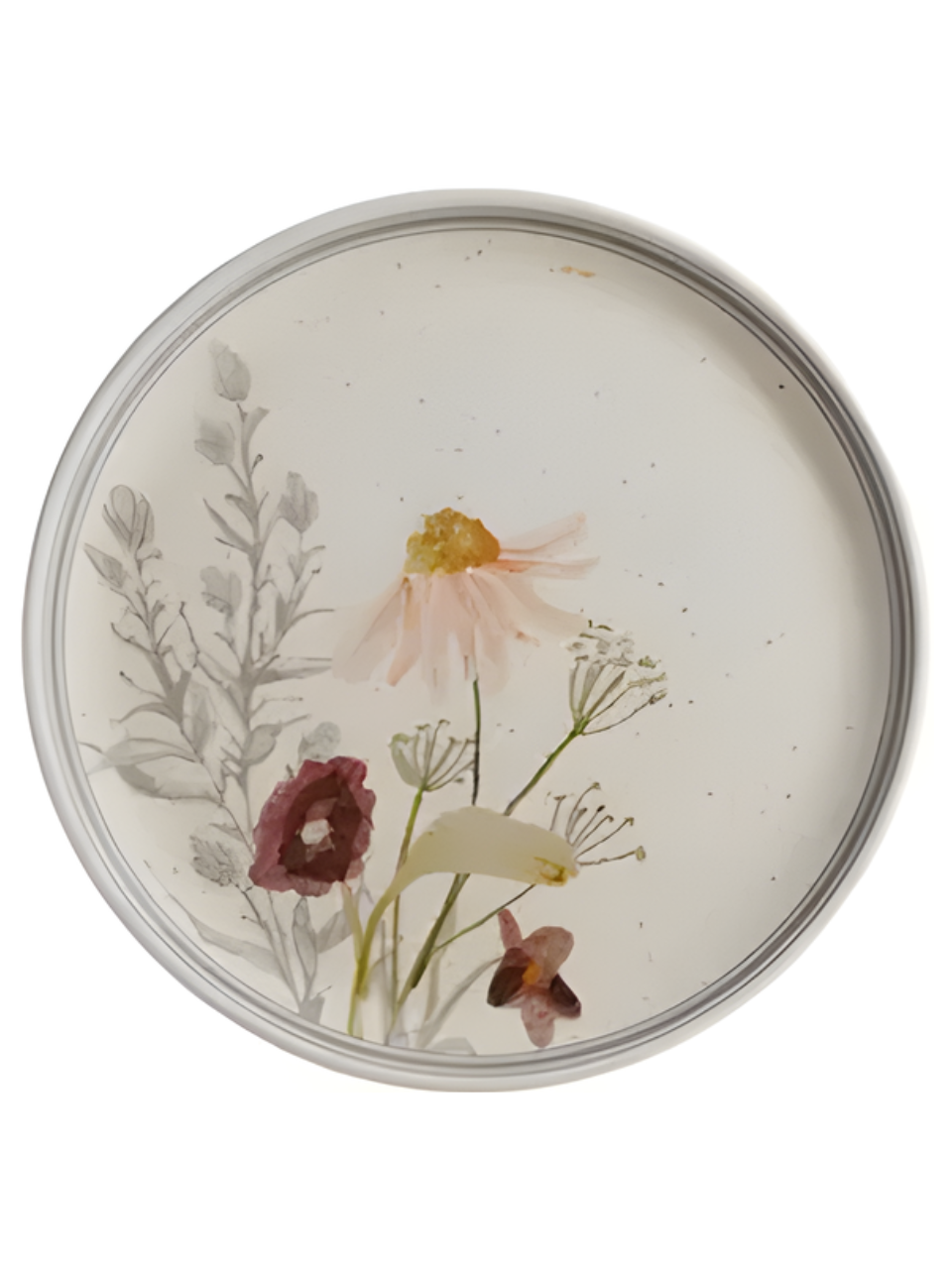 PRATO SOBREMESA CERÂMICA ANASTASIA ( CINZA DECORADO) 21,4CM 7890880735597 