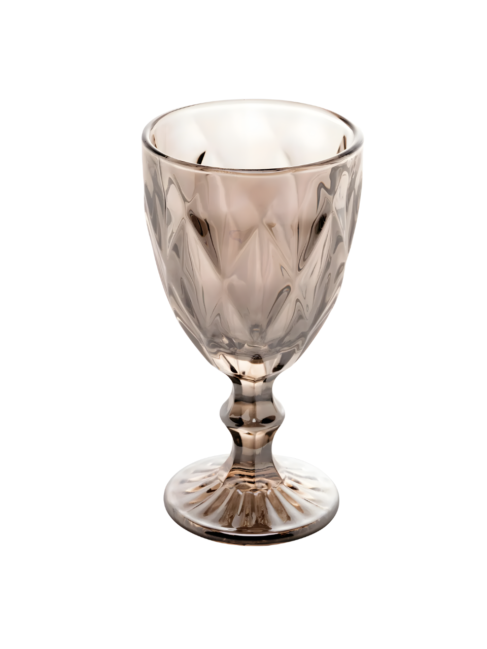 TAÇA P/AGUA DE VIDRO DIAMOND CINZA METALIZADO 325ML 63266 / REF 7626