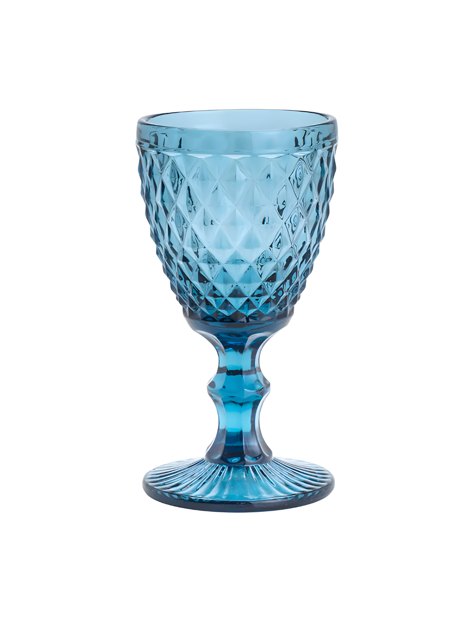 TAÇA PARA AGUA DE VIDRO BICO DE ABACAXI AZUL 325ML 63259 / REF 6464