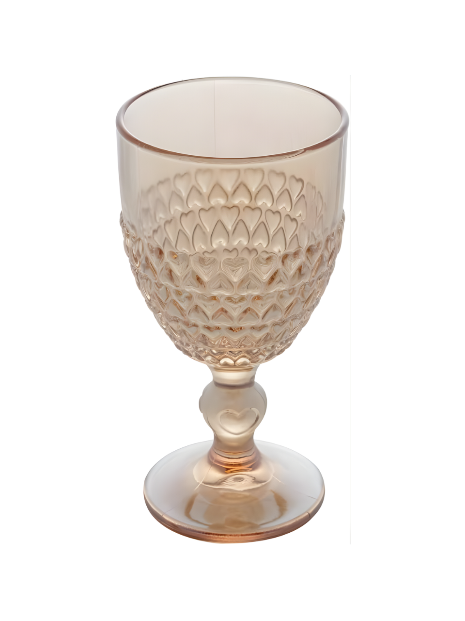 TAÇA P/AGUA DE CRISTAL DE CHUMBO CORAÇÃO AMBAR METALIZADA 330ML 54294 / REF 1727