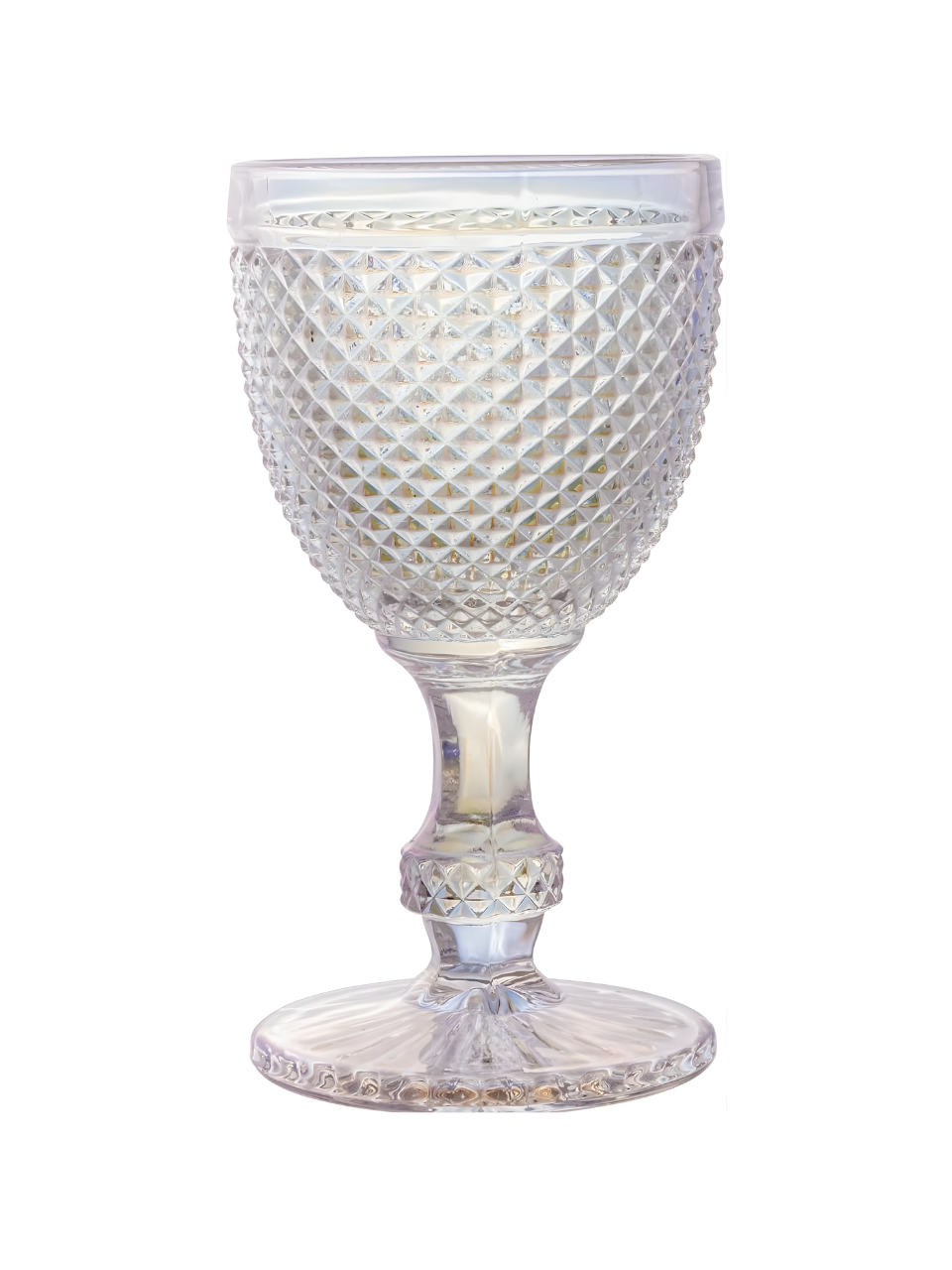 TAÇA DE VIDRO P/AGUA BICO DE JACA RAINBOW METALIZADA 300ML 63005 / REF 28867