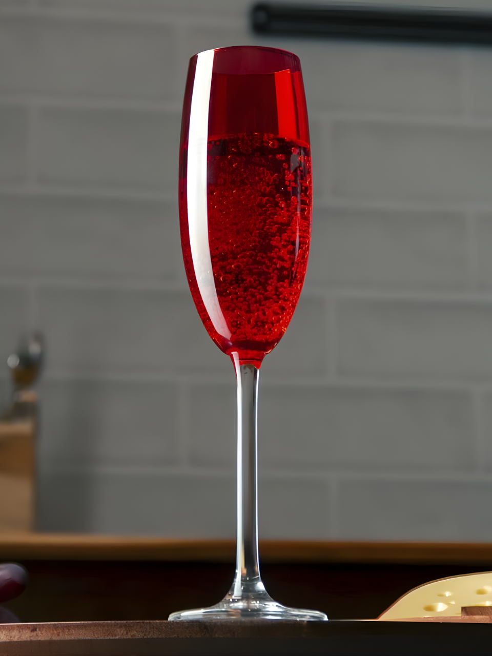 TAÇA DE CHAMPANHE DE CRISTAL ECOLOGICO BANQUET VERMELHO 200ML 60313 / REF 35717