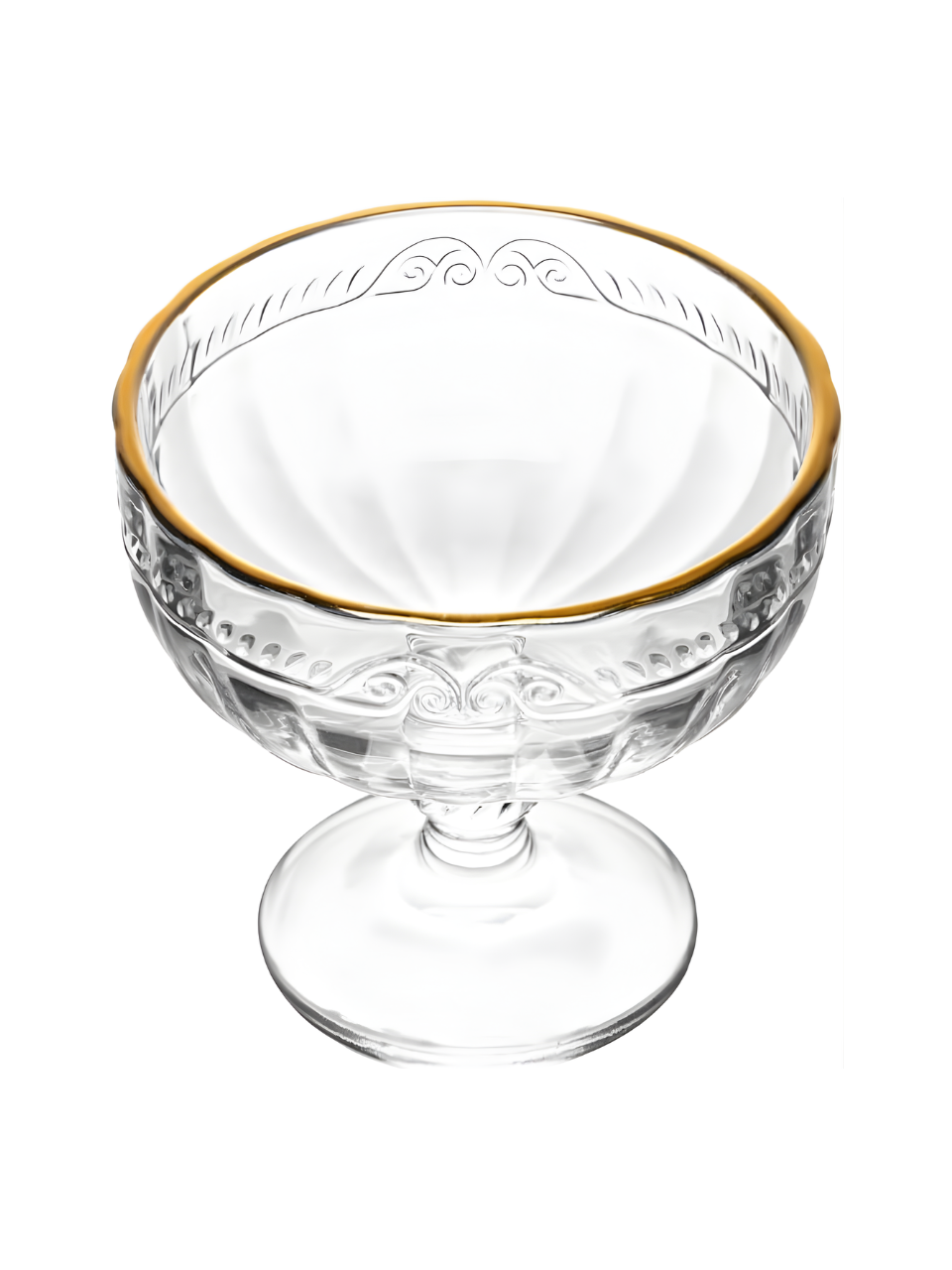 TAÇA PARA SOBREMESA DE CRISTAL ECOLOGICO ( LIVRE DE CHUMBO ) COM FIO DE OURO IMPERIAL 200ML 63252 / REF 5748