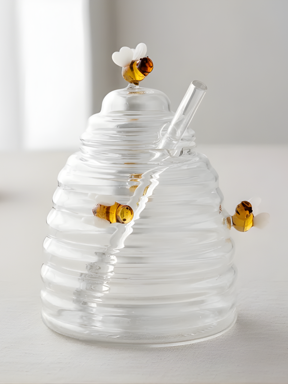 MELEIRA DE VIDRO C/TAMPA E PEGADOR LOVELY BEE 470ML 62025 / 5982