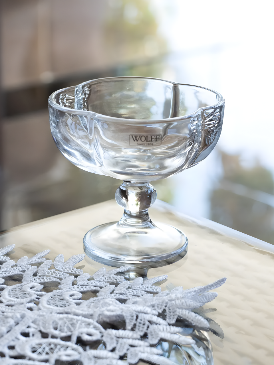 TAÇA PARA SOBREMESA DE VIDRO BUTTERFLY 61360 / REF 20596 