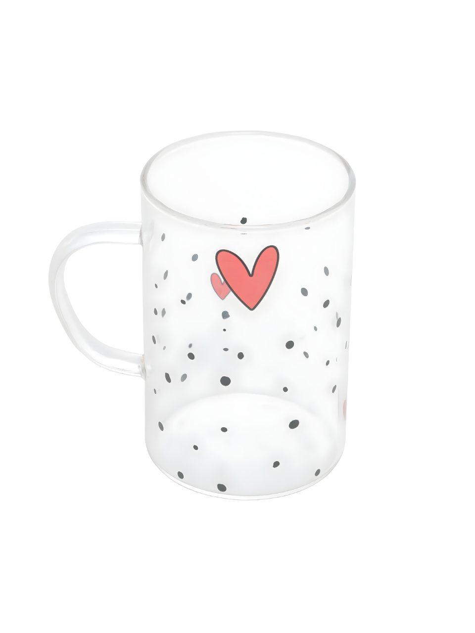 CANECA DE VIDRO RESISTENTE A CALOR HEART 280ML 60305 / REF 29268
