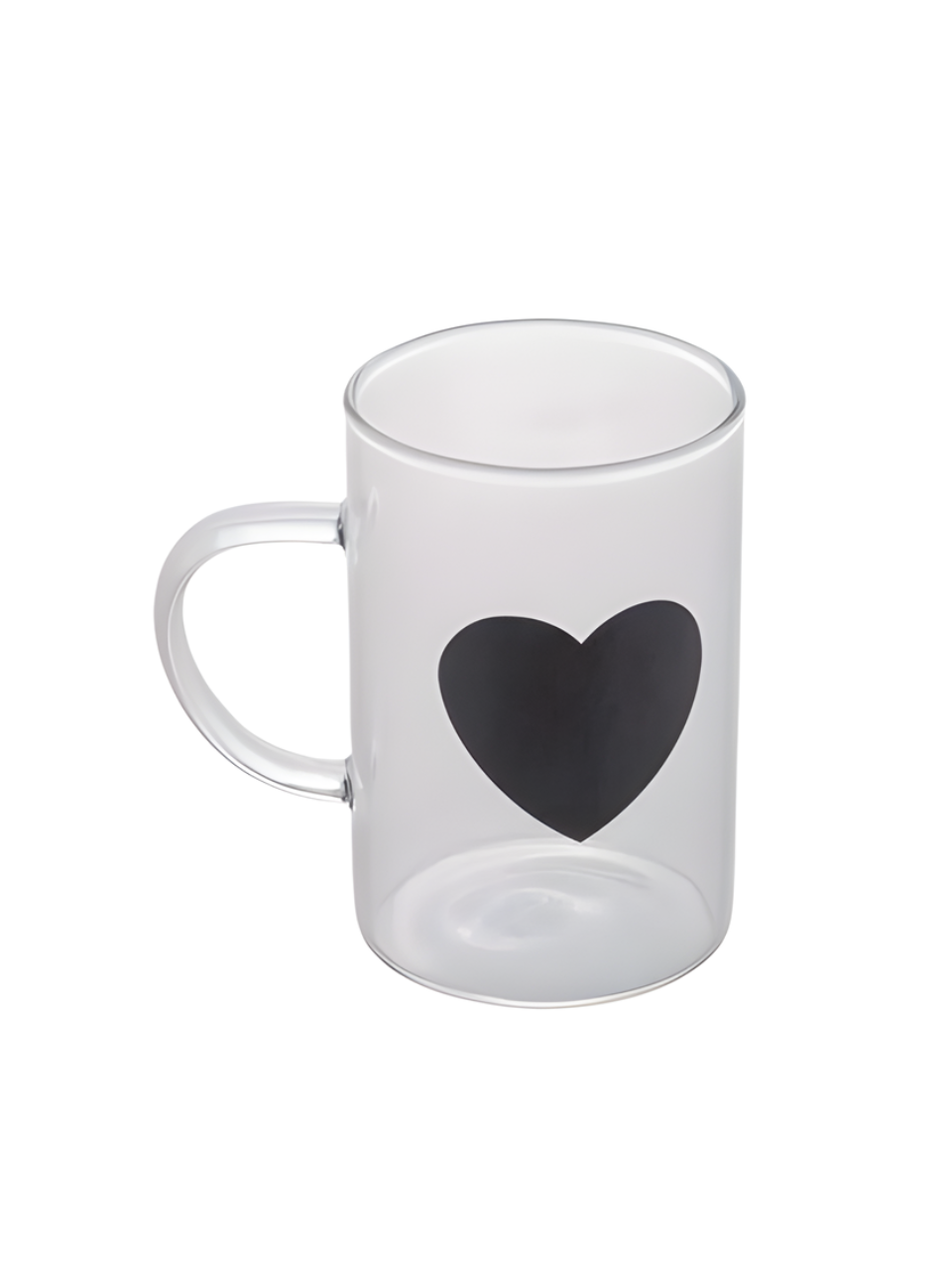 CANECA VIDRO BLACK HEART 280ML 59609 / REF 2951