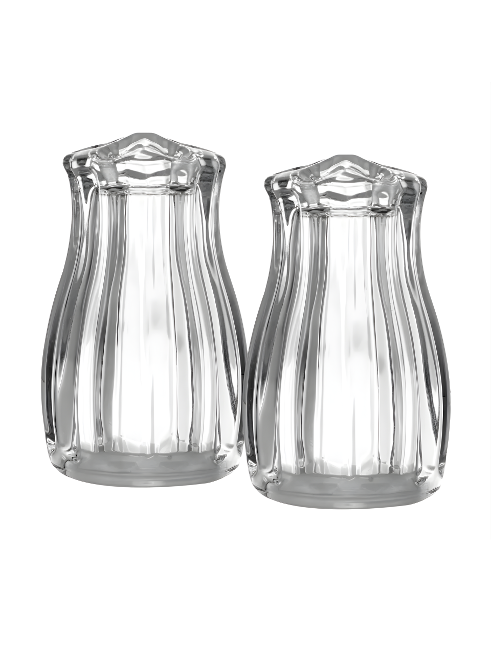 CONJUNTO C/2 PCS SALEIRO E PIMEITEIRO DE VIDRO C/TAMPA DE PLASTICO PETALA 61359 / REF 20539