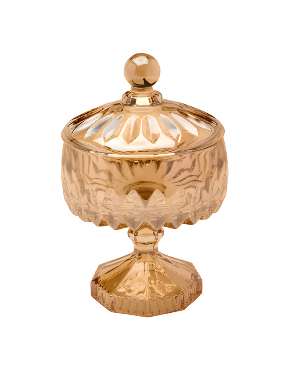 POTICHE DECORATIVO CRISTAL DE CHUMBO C/PE LOUISE AMBAR 63097 / REF 35202