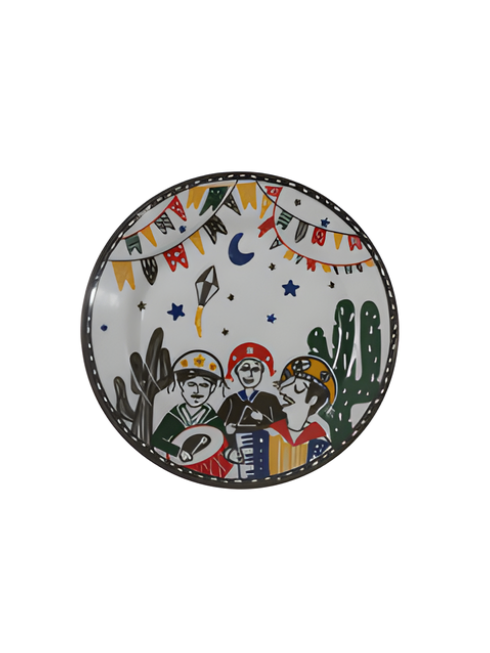 PRATO MELAMINA SÃO JOÃO SOBREMESA 22.5CM (COLORIDO)  64040 