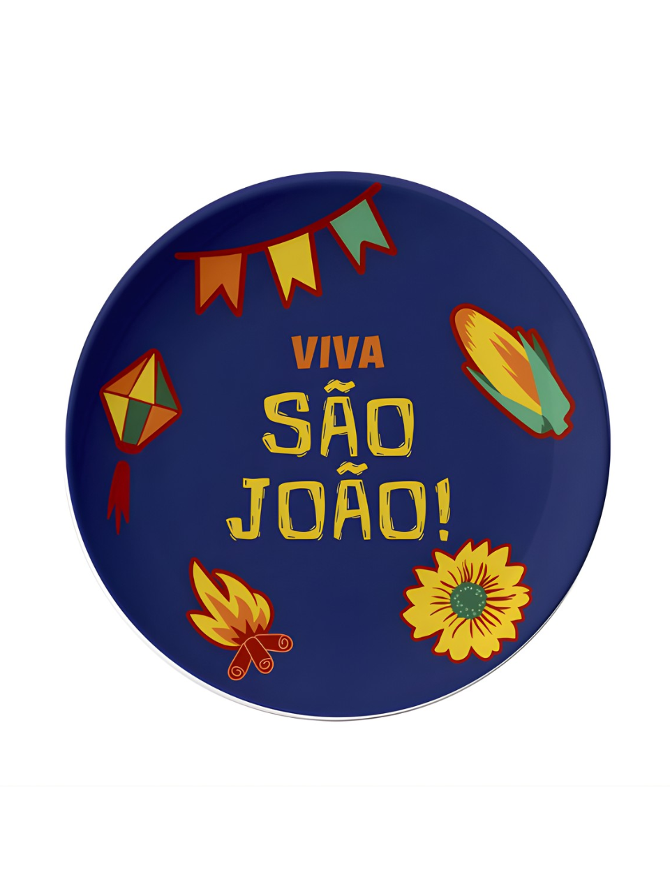 PRATO MELAMINA SÃO JOÃO SOBREMESA ( COLORIDO ) 20CM MODELOS DIVERSOS 7890880699042