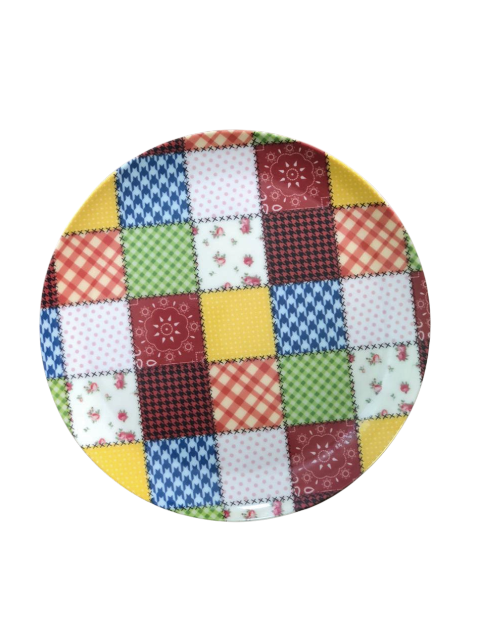 PRATO SOBREMESA MELAMINA RETALHOS 20CM 7890880902333