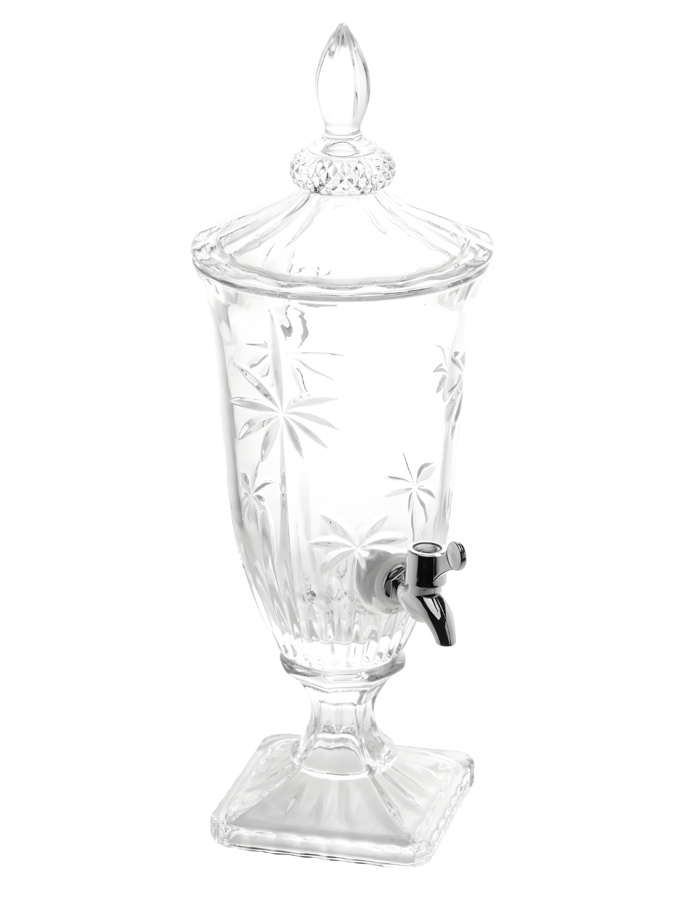 DISPENSER/SUQUEIRA CRISTAL ECOLOGICO C/PÉ E TAMPA PALM TREE HANDPAINT 2L 61396