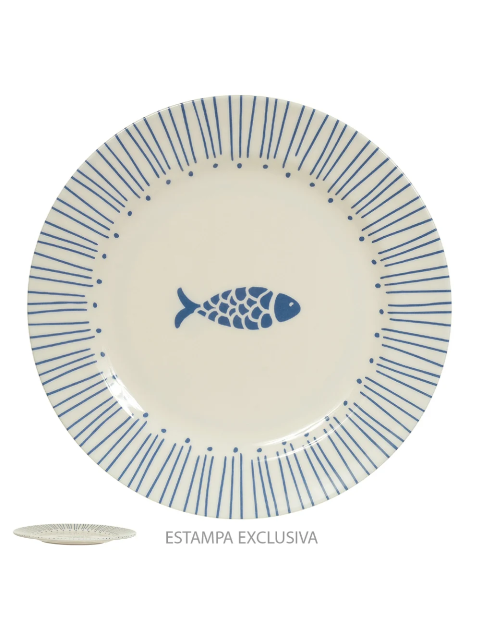 PRATO RASO MELAMINA PACIFIC ( AZUL ) 27.7CM 7893979969606